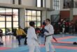 Bohlale Ngakane and Riccardo Bonaretti battle it out on the mat during the karate fighting division on July 25, 2026. Photo: Thato Modopi