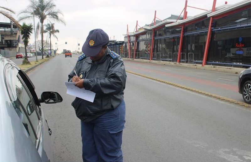 Captain Bridget Kgomotso Dladla at the Pretoria Main road block during Operation Basadi. Photo: Thato Modopi