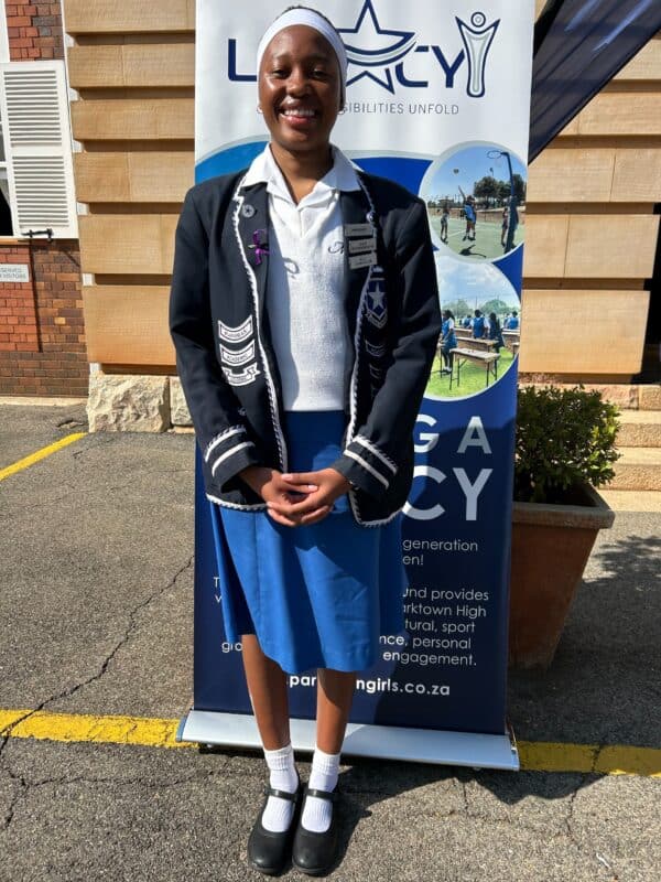 Parktown High School for Girls’ Representative Council of Learners (RCL) President, Ngwedi Bogopa celebrates the school’s 103 birthday. Photo: Asanda Matlhare