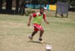 Dannyboy Mpjatona passes the ball on September 11, 2026. Photo: Asanda Matlhare