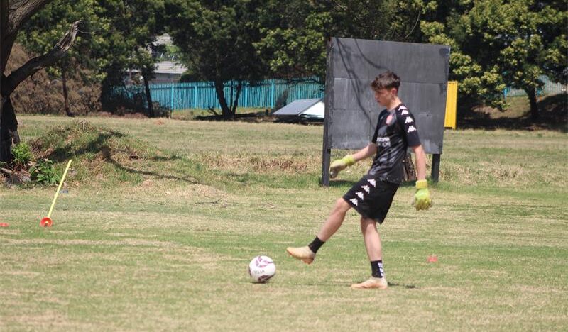 Kai Ambrose prepares to kick the ball on September 11, 2026. Photo: Asanda Matlhar