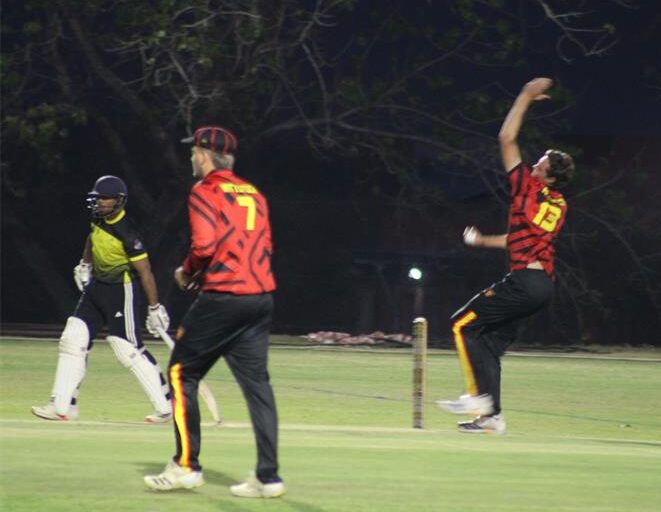Benoni Northerns cricket player, Adam Kruger bowls on September 11, 2026 . Photo: Asanda Matlhare