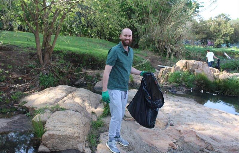 Mark Blanckenberg prepares to clean the Braamfontein Spruit on September 20, 2026. Photo: Asanda Matlhare