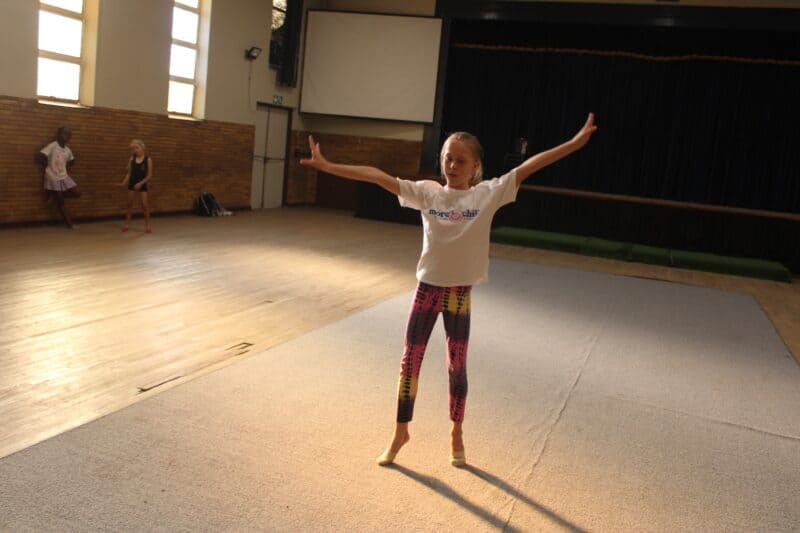 Noah Schneider practices her solo act on September 16, 2026. Photo: Asanda Matlhare