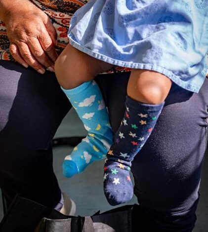 Smile Foundation beneficiary with mismatch socks. Photo: Supplied