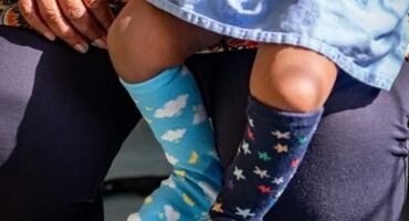 Smile Foundation beneficiary with mismatch socks. Photo: Supplied