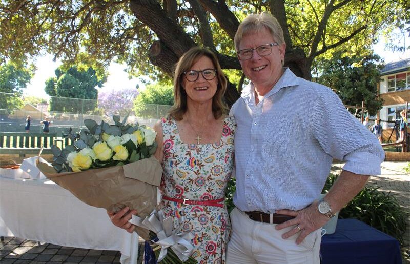 Chris celebrates his wife Lynne Elfick’s 22 years of service on October 22, 2026. Photo: Asanda Matlhare