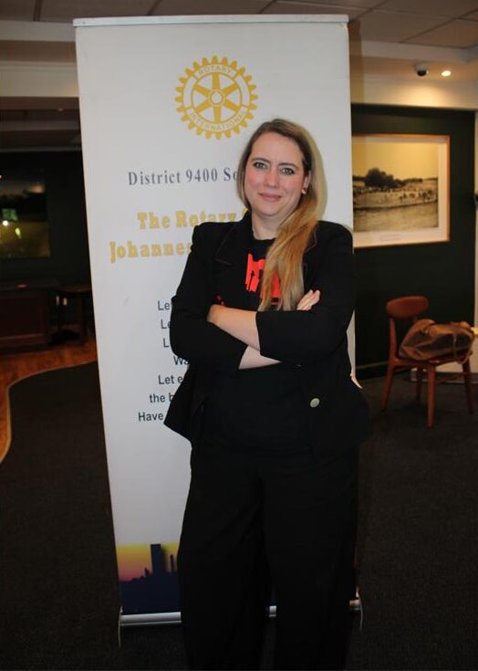 JoburgCAN Executive Director, Julia Fish presents to the Johannesburg New Dawn rotary members at Parkview Golf Club on October 7, 2025. Photo: Naziya Davids-Easthorpe