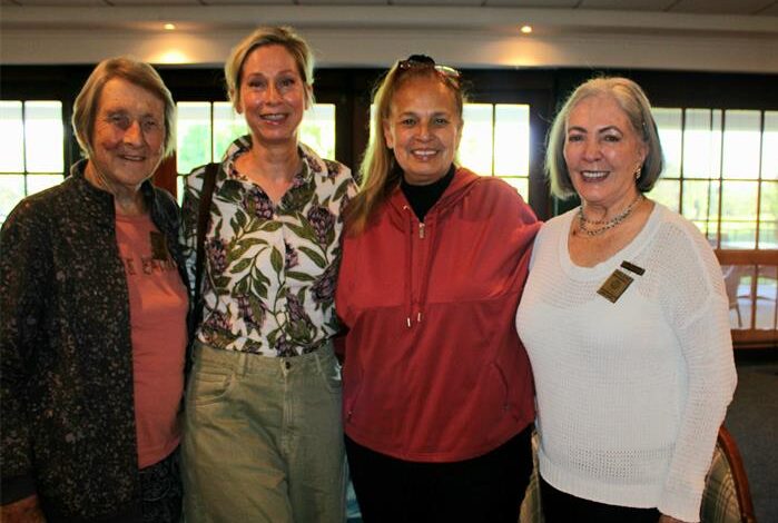 Barbara Angrove, Susanne Kuenster, Amina Ferenze, and Helene Bramwell at the weekly rotary meeting at Parkview Golf Club on October 1, 2026. Photo: Naziya Davids-Easthorpe
