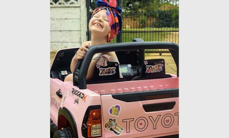 Reach For A Dream beneficiary Dianty da Silva rides her fancy car. Photo: Supplied