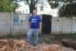 Ward 72 councilor Daniel Schay stands in between the dangerous excavations on Club Street on September 28, 2026. Photo: Asanda Matlhare