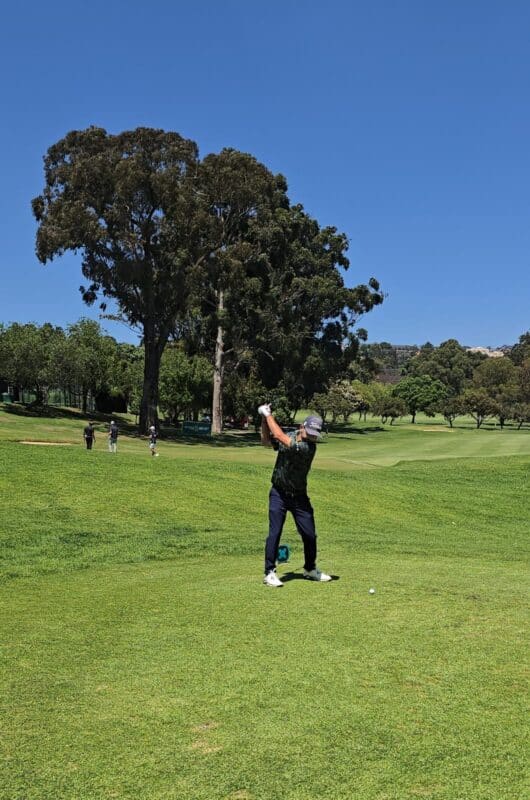 A player swings his club at Houghton Golf Club on October 8, 2026. Photo: Naziya Davids-Easthorpe