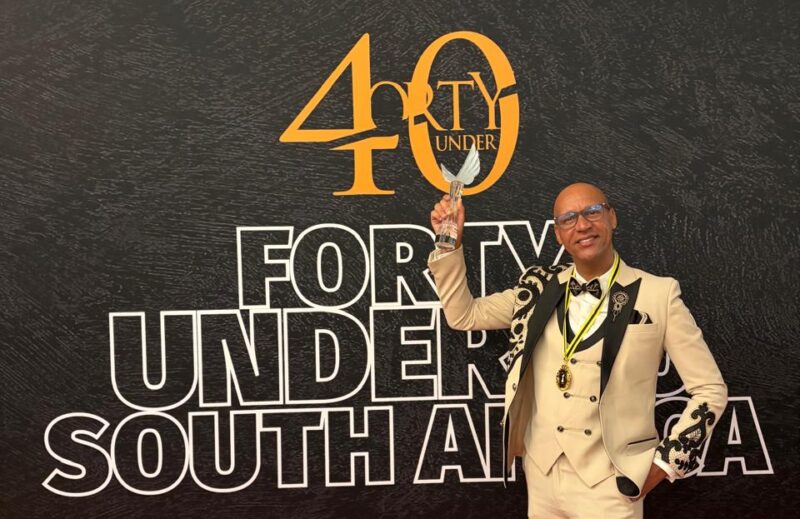 Greenside High School, Craigh Straus flaunts his honorary award in Houghton. Photo: Supplied