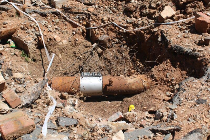 An excavation on the corner of 28 Junction Road in Bramley poses as a danger to motorists and pedestrians. Photo taken on October 13, 2026 by Asanda Matlhare