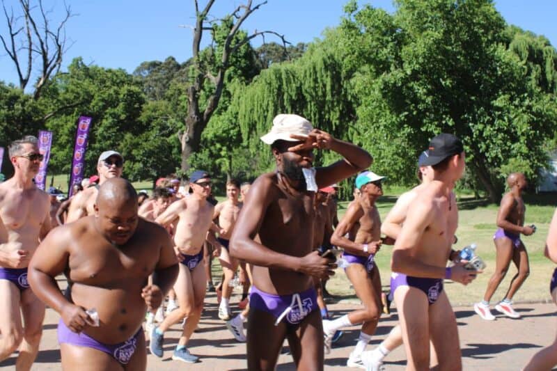 Participants brave the heat to support prostate cancer at the Zoo Lake for the Hollard Daredevil run on October 23, 2026. Photo: Naziya Davids-Easthorpe
