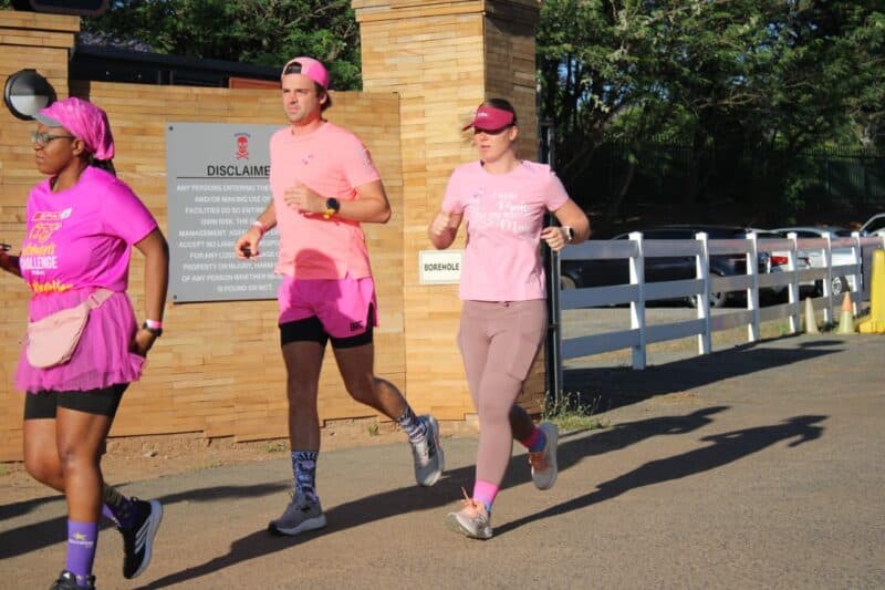 Runners make their way past the entrance gate during the run at Pirates Club in Greenside on October 25, 2026. Photo: Naziya Davids-Easthorpe