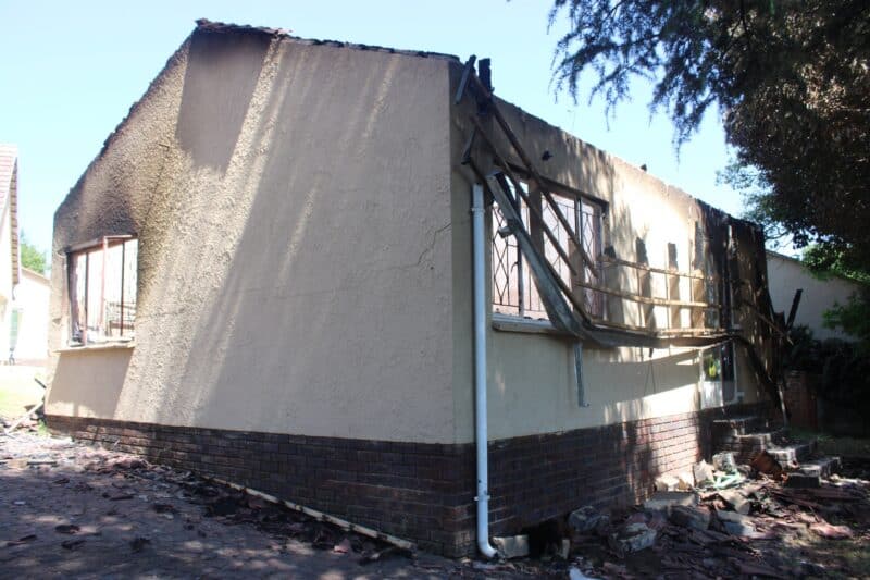 The Gresswold burnt property is surrounded by rubble on October 29, 2026. Photo: Asanda Matlhare