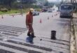 The Johannesburg Roads Agency team installs rumble strips on Johannesburg Road in August 2026. Photo: Supplied