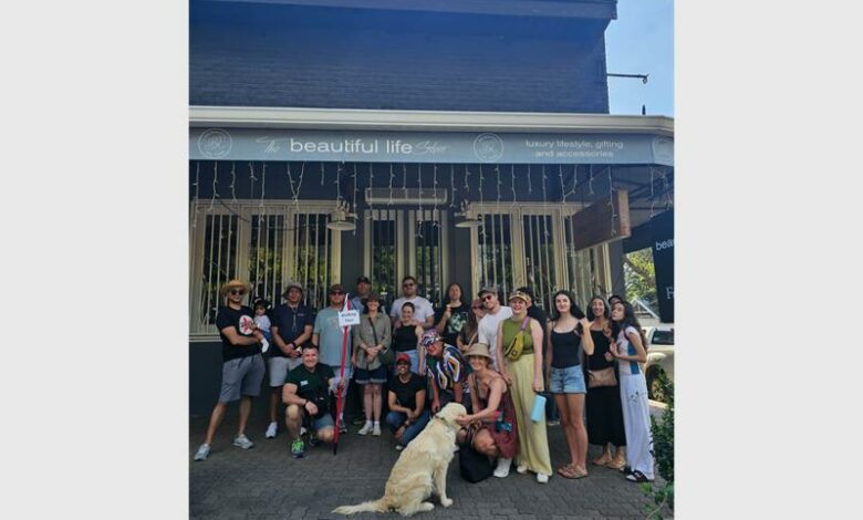 Parkhurst Residents and Business Owner’s Association members get ready to walk through Parkhurst. Photo: Supplied