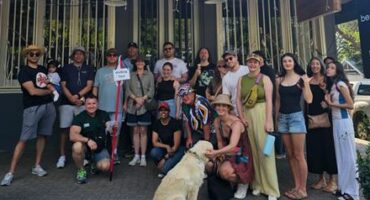 Parkhurst Residents and Business Owner’s Association members get ready to walk through Parkhurst. Photo: Supplied