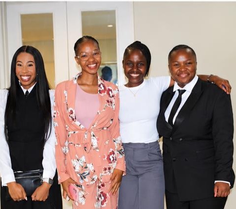 DESCRIPTION: Nompumelelo Jwankie, Bonolo Nowatha, Rolivhuwa Mukwevho, and Siphesihle Masango at the CorpsAfrica ceremony at Killarney Country Club on October 15, 2026. Photo: Naziya Davids-Easthorpe