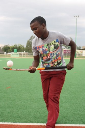 Nathi Masango shows off his skills during training at the Hockey Farm on February 27.
