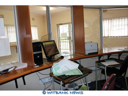The inside of the licensing department was destroyed on Friday, April 4.  