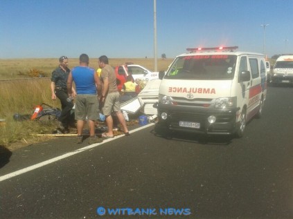 Paramedics from JD Med Medical Services tend to the injured passengers on April 26 after the accident on the N4.