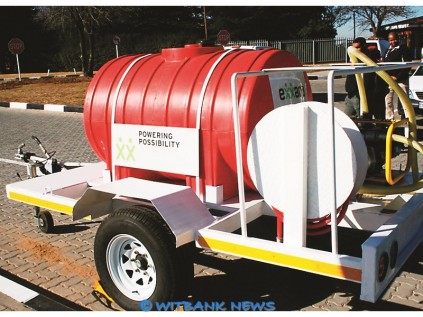The veldt fire fighting trailer which was also donated by Exxaro’s Matla Coal Mine. 