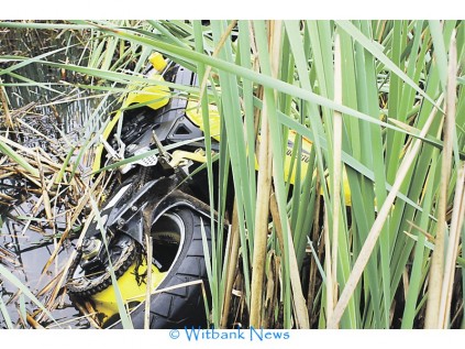 The yellow Suzuki GXR 1000 that was stolen from Tasbet Park Extension 2 was found in the reeds next to the N12 highway.