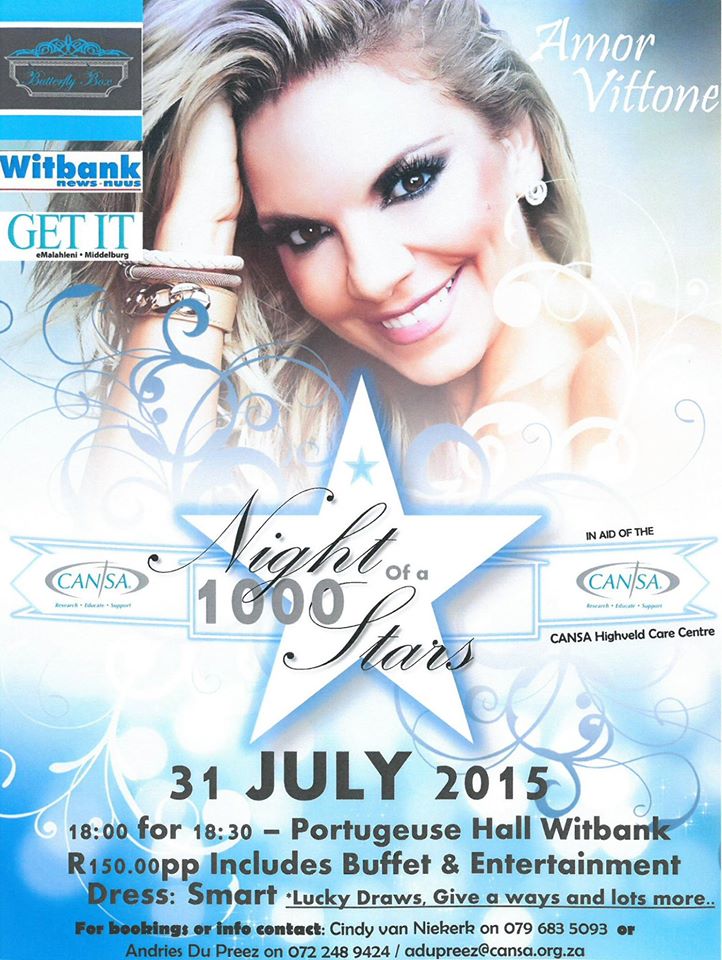 Amor Vittone is the guest at this year’s Night of a Thousand Stars.