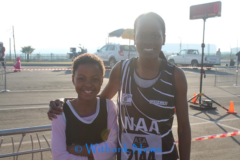 Sisters Mpumi and Thandeka Sibanyoni get ready for their 5km race at Highveld Mall on June 13 for the Coaldust Roadrunners Ice Breaker. 