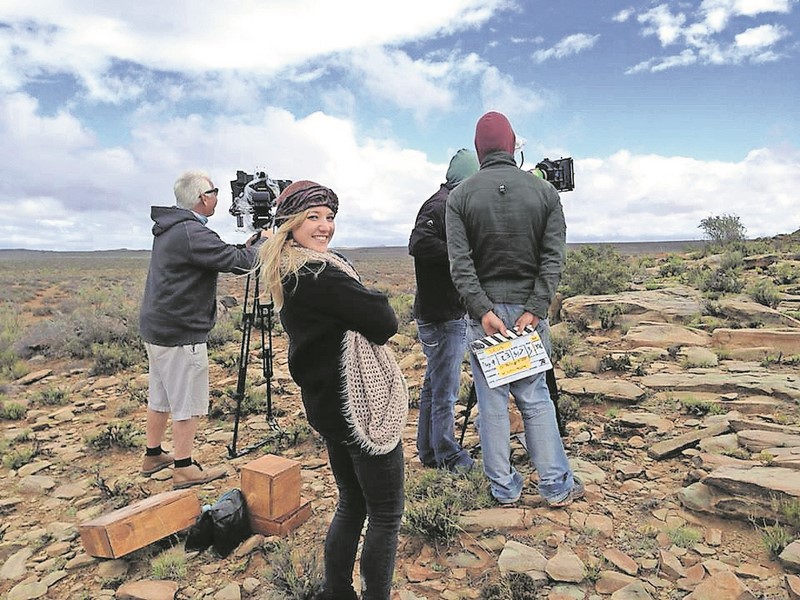 Candice Weber in the Karoo on set where the movie ‘Seun’ was filmed.