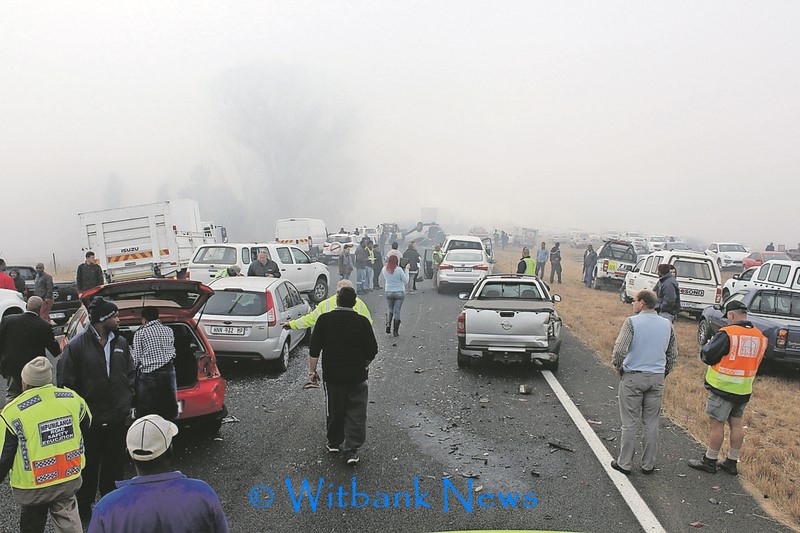 Cars and trucks collided into one another on Monday, June 29 in the accident in the mist that occurred on the N4 Highway. (Photo: Samantha Traill)