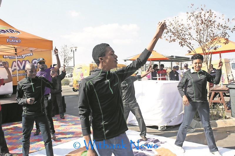 A group of dancers competing for a prize.