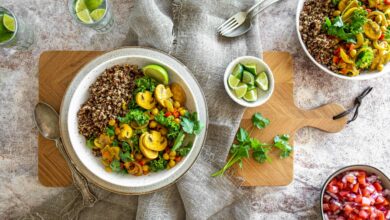 24 JANUARY - Meatless Monday - Curried mushroom and kale quinoa bowls