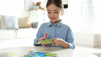 Help your child make hand-stitched paper cards