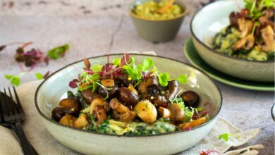 1 JUNE - WFD - Baked mushroom bowls with swiss chard mash