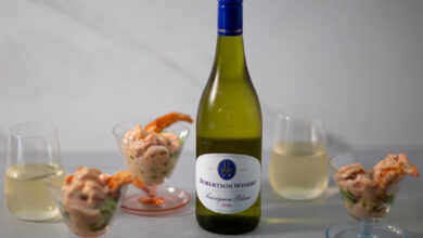Prawn cocktail with RW Sauvignon Blanc