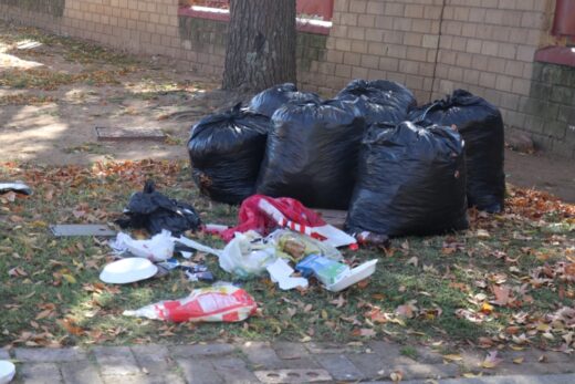 Black bags in the streets of Ga-Nala.