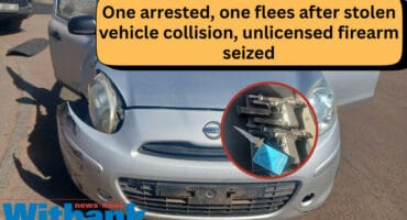 Photo of allegedly stolen car and unlicensed firearm.