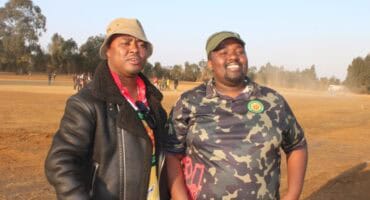 Clr Sizwe Mathebula and Bonginkosi Shabangu at Mgewana sports ground.