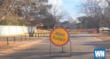 A road was closed in eMalahleni as a pipeline project progresses.