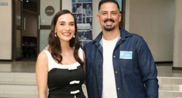 Heidi Giakos and pastor Ryan Langkilde.