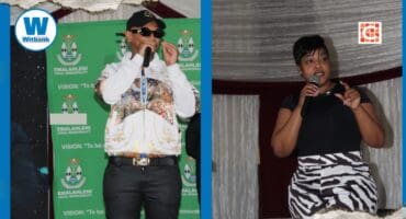 Thabang Kganakga, also known as Masterpiece YKV and the Speaker of the Council of Emalahleni Local Municipality, Clr Nombuso Millicent Shabangu.