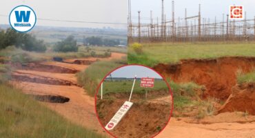 Holes around the Vulcan Substation were caused by combustion due to mining activities around the area.