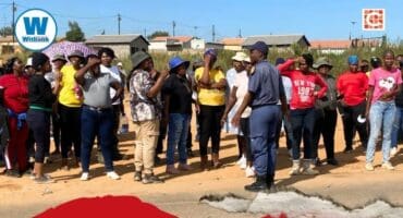 The Siyanqoba community has been up in arms about service delivery since early this morning.