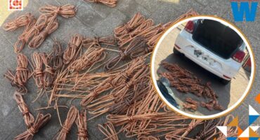 A stop and search on the R555 led to the arrest of a man for possession of suspected stolen copper.