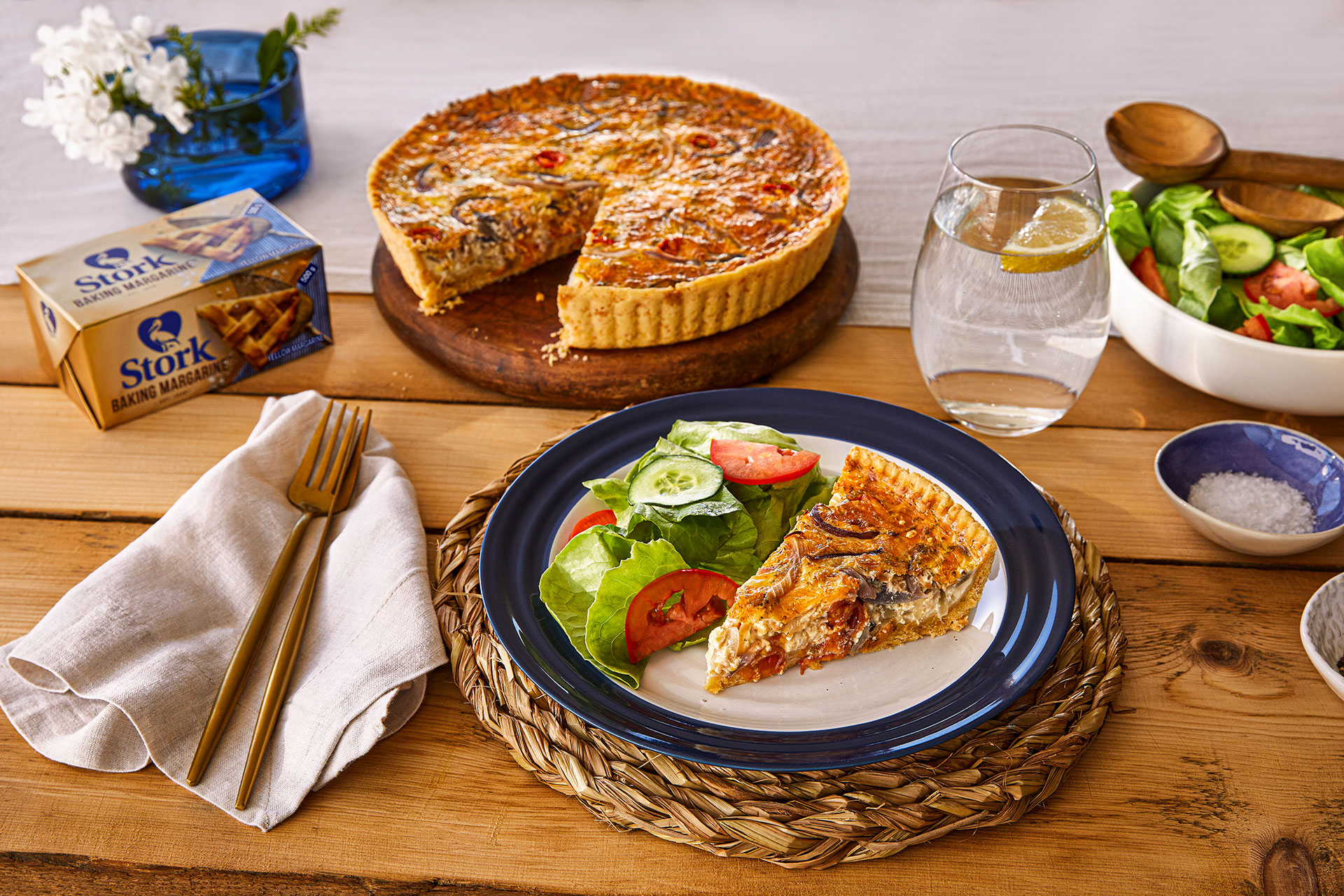 Caramalised onion, tomato and cheddar quiche Rising Sun Newspapers