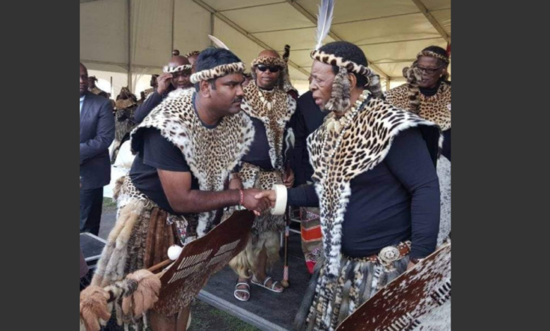 Prince Ishwar ‘Mabheka Zulu’ Ramlutchman with the late King Zwelithini.